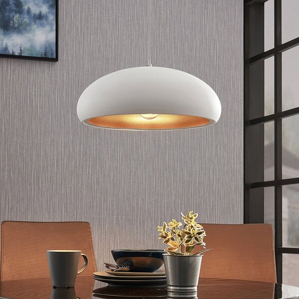 Lampada a sospensione Lindby, Gerwina, dimmerabile, Bianco, Soggiorno, Metallo, Moderno