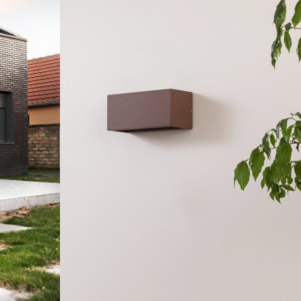 Lampade da esterno Lucande, BENTE, dimmerabile, Marrone / Ruggine, Balcone, Metallo, Moderno