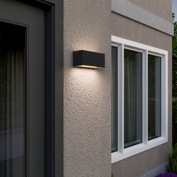 Lampade da esterno Lucande, BENTE, dimmerabile, Nero, Balcone, Metallo, Moderno