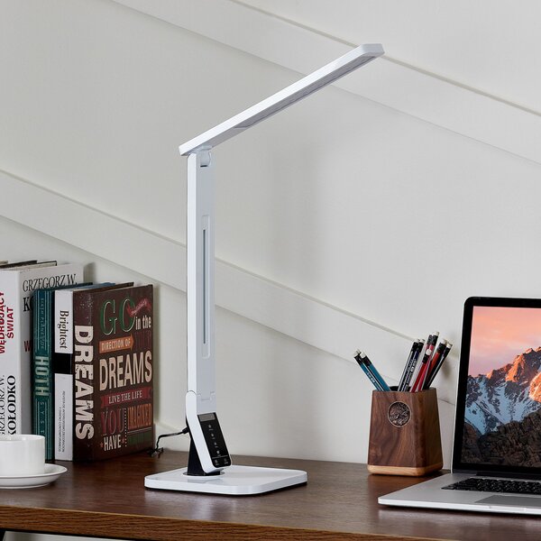 Lampade da tavolo Lindby, Eleni, dimmerabile, Bianco, Studio / Ufficio, Plastica, Moderno