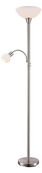 Lampada da terra Lindby, Elaina, Grigio, Soggiorno, Metallo, Moderno