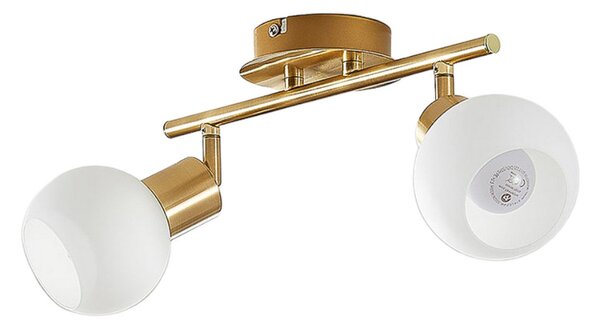 Plafoniera Lindby, ELAINA, dimmerabile, Dorato / Ottone, Soggiorno, Metallo, Moderno