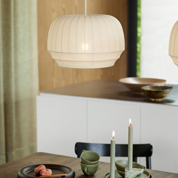 Lampada a sospensione Northern, Tradition small, dimmerabile, Bianco, Soggiorno, Tessuto / Tessile, Design