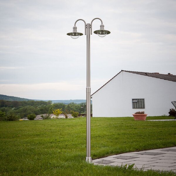 Lampade da esterno Lindby, DAMION, dimmerabile, Metallizzato, Acciaio inossidabile, Moderno