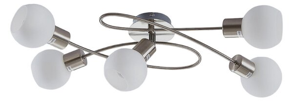 Plafoniera Lindby, Elaina, dimmerabile, Metallizzato, Soggiorno, Metallo, Moderno