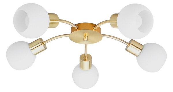 Plafoniera Lindby, ELAINA, dimmerabile, Dorato / Ottone, Soggiorno, Metallo, Moderno