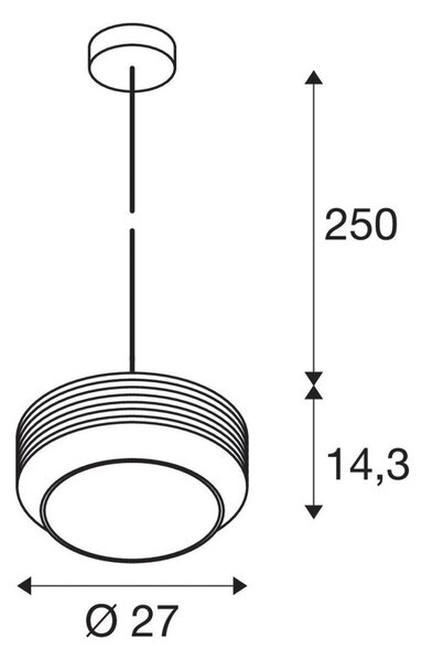 Lampada a sospensione SLV, Pantilo Rope 27, dimmerabile, Marrone / Ruggine, Soggiorno, Vetro, Moderno