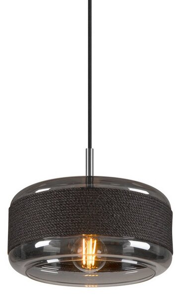 Lampada a sospensione SLV, Pantilo Rope 27, dimmerabile, Nero, Soggiorno, Vetro, Moderno