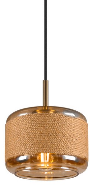 Lampada a sospensione SLV, Pantilo Rope 19, dimmerabile, Marrone / Ruggine, Soggiorno, Vetro, Moderno