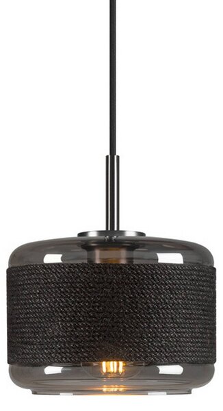 Lampada a sospensione SLV, Pantilo Rope 19, dimmerabile, Nero, Soggiorno, Vetro, Moderno