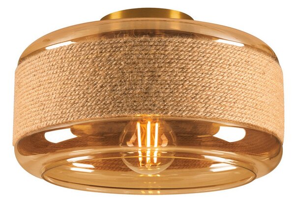 Plafoniera SLV, Pantilo Rope 27, dimmerabile, Marrone / Ruggine, Soggiorno, Vetro, Moderno