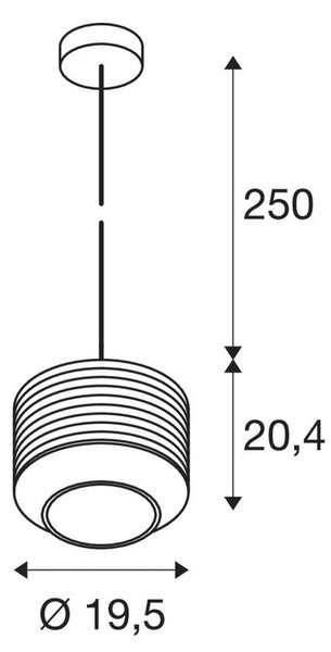 Lampada a sospensione SLV, Pantilo Rope 20, dimmerabile, Marrone / Ruggine, Soggiorno, Vetro, Moderno