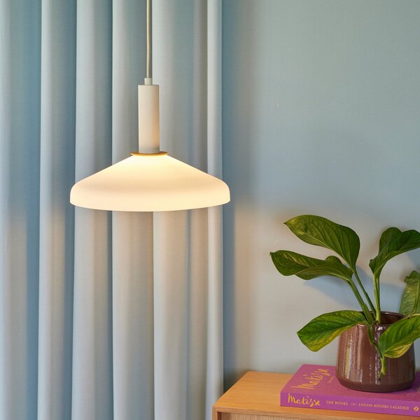 Lampada a sospensione Hübsch, Apollo, dimmerabile, Bianco, Sala da pranzo, Vetro, Scandinavo