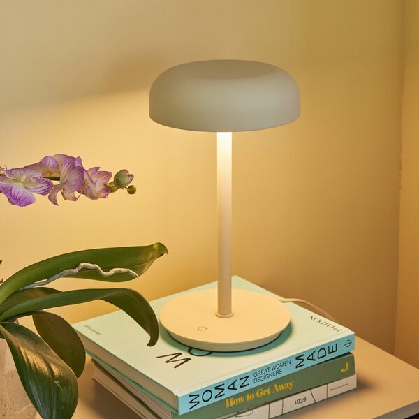 Lampade da tavolo Hübsch, Velo, dimmerabile, Beige, Soggiorno, Plastica, Design