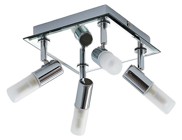Plafoniera Lindby, Zela, dimmerabile, Metallizzato, Bagno, Metallo, Moderno
