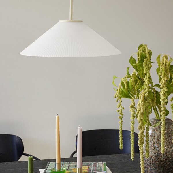 Lampada a sospensione Hübsch, Solid, Beige, Sala da pranzo, Vetro, Design