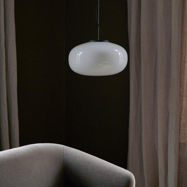 Lampada a sospensione New Works, Karl-Johan Small, Bianco, Soggiorno, Vetro, Design