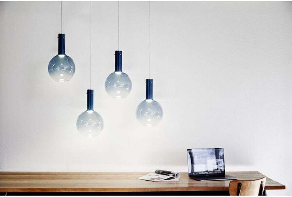 Lampada a sospensione LOOM DESIGN, dimmerabile, Blu, Soggiorno, Vetro