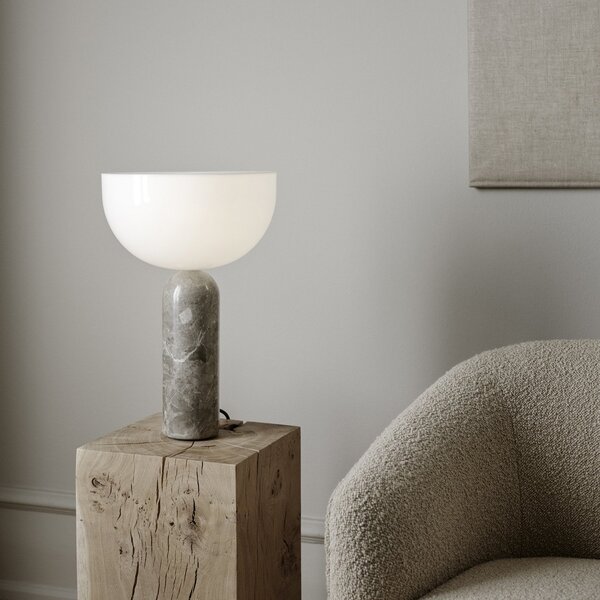 Lampade da tavolo New Works, Kizu Large, Grigio, Soggiorno, Pietra, Design