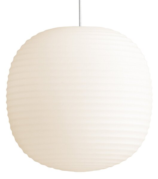 Lampada a sospensione New Works, Lantern Medium, dimmerabile, Bianco, Soggiorno, Vetro, Design
