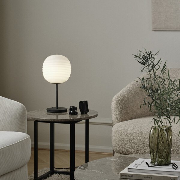 Lampade da tavolo New Works, Lantern Small, dimmerabile, Bianco, Soggiorno, Vetro, Design