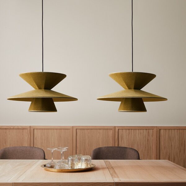Lampada a sospensione LOOM DESIGN, Morphic, dimmerabile, Verde, Soggiorno, Tessuto / Tessile, Moderno