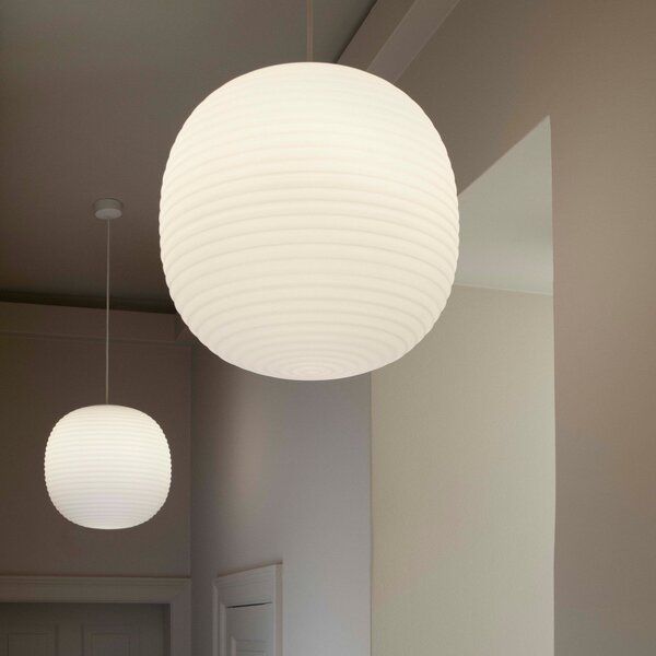 Lampada a sospensione New Works, Lantern Large, dimmerabile, Bianco, Soggiorno, Vetro, Design