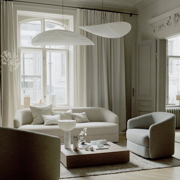 Lampada a sospensione New Works, Tense, dimmerabile, Bianco, Cucina, Plastica, Design