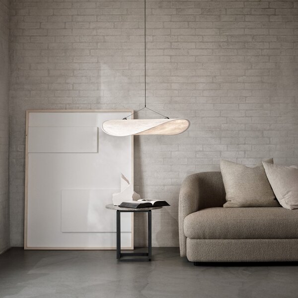 Lampada a sospensione New Works, Tense, dimmerabile, Bianco, Soggiorno, Plastica, Design