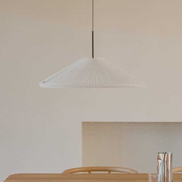 Lampada a sospensione New Works, Nebra, dimmerabile, Bianco, Soggiorno, Tessuto / Tessile, Design