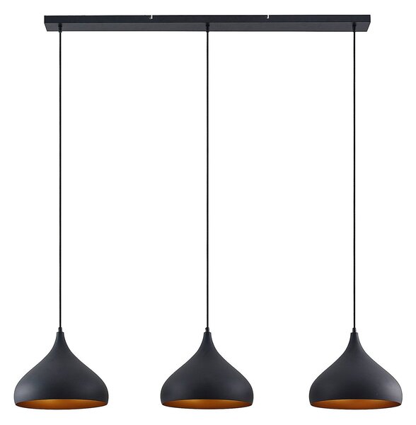 Lampada a sospensione Lindby, Elamira, dimmerabile, Nero, Soggiorno, Metallo, Moderno