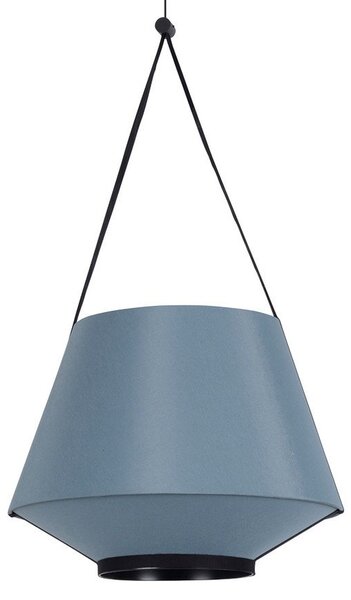 Lampada a sospensione Forestier, Carrie XS, dimmerabile, Blu, Soggiorno, Tessuto / Tessile, Design