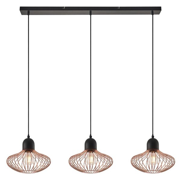 Lampada a sospensione Lindby, Justinos, Nero, Soggiorno, Metallo