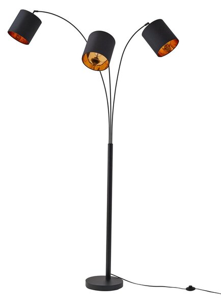 Lampada da terra Lindby, Nanika, Nero, Soggiorno, Metallo, Moderno