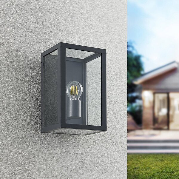 Lampade da esterno Lindby, Giavanna, dimmerabile, Nero, Terrazza, Vetro, Moderno