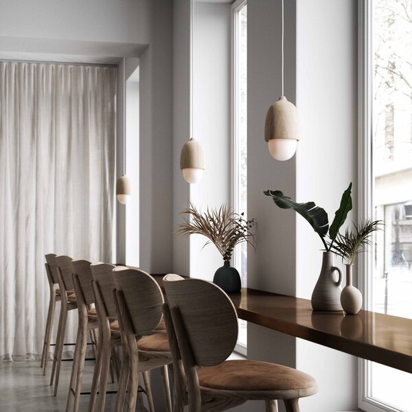 Lampada a sospensione MATER, Terho S, dimmerabile, Legno, Soggiorno, Legno, Design