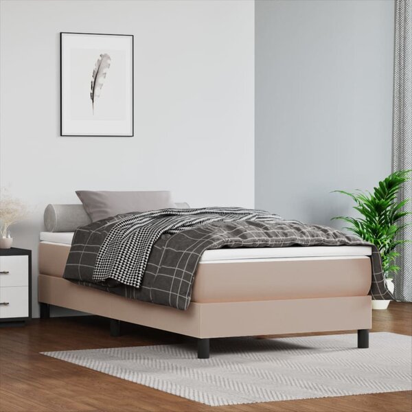 Letto senza rete imbottito 120x200 similpelle cappuccino PRIYA