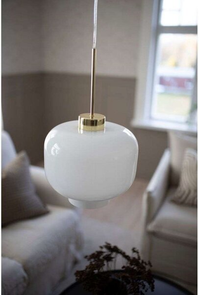Lampada a sospensione Globen Lighting, Bianco, Sala da pranzo, Vetro