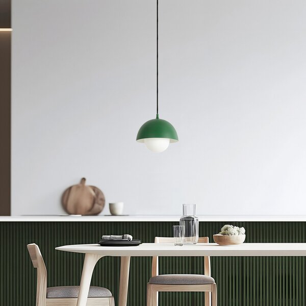 Lampada a sospensione NOLA, Hide, dimmerabile, Verde, Soggiorno, Alluminio, Scandinavo