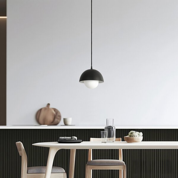 Lampada a sospensione NOLA, Hide, dimmerabile, Nero, Soggiorno, Alluminio, Scandinavo