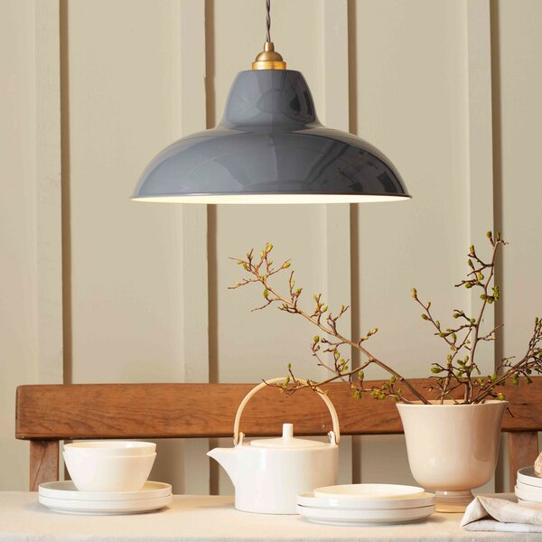 Lampada a sospensione Anglepoise, Original 1227 Brass Midi Wide, dimmerabile, Grigio, Soggiorno, Metallo, Design