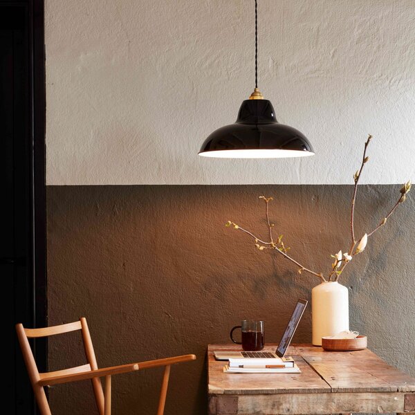 Lampada a sospensione Anglepoise, Original 1227 Brass Midi Wide, dimmerabile, Nero, Soggiorno, Metallo, Design
