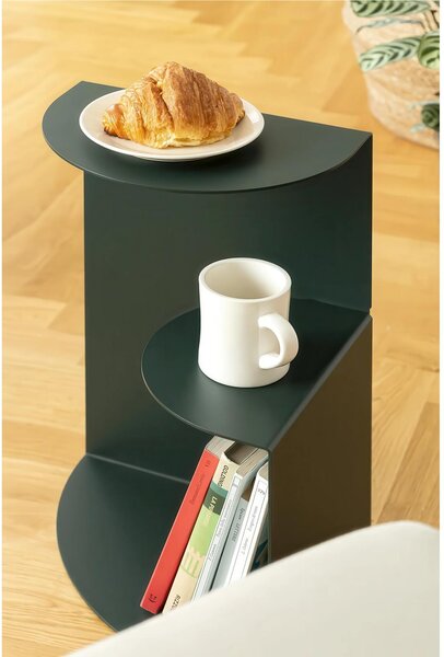 Sidetable SLOPE dal design minimal e moderno Dimensioni 37x38xh 50 cm che pu� essere utilizzato sia come tavolino di servizio lato divano sia come semplice comodino colore Verde 6012