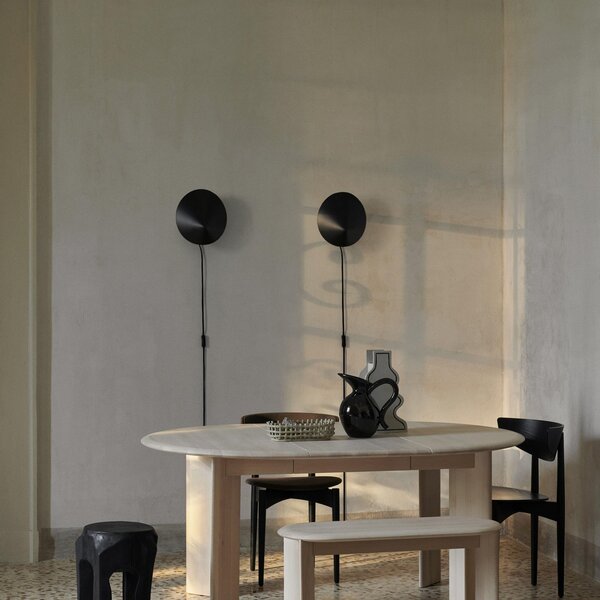 Applique da parete ferm LIVING, Arum Sconce, Nero, Soggiorno, Acciaio inossidabile, Design