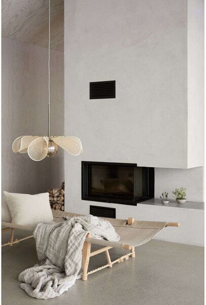 Lampada a sospensione Markslöjd, Styrka, dimmerabile, Beige, Soggiorno, Tessuto / Tessile