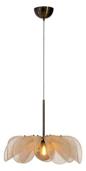 Lampada a sospensione Markslöjd, Styrka, dimmerabile, Beige, Soggiorno, Tessuto / Tessile