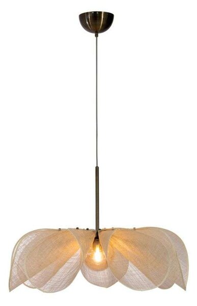 Lampada a sospensione Markslöjd, Styrka, dimmerabile, Beige, Soggiorno, Tessuto / Tessile