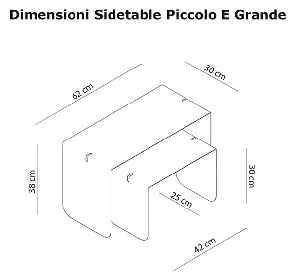 Sidetable in metallo DOUBLE 40 , Dimensioni 30x38xh 40 cm che pu� essere utilizzato sia come tavolino di servizio lato divano sia come semplice comodino senape