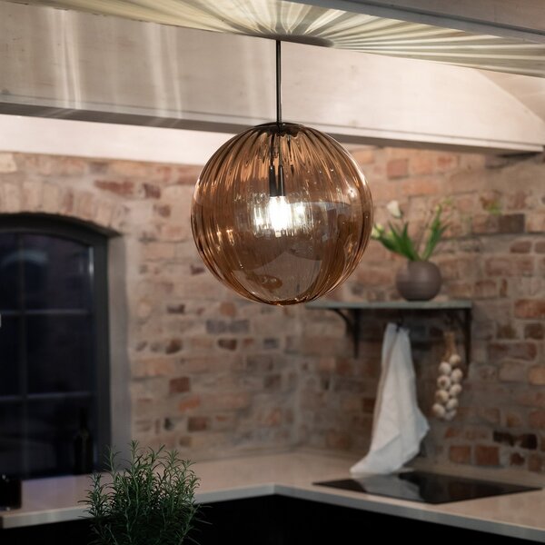 Lampada a sospensione Markslöjd, Fengari, Marrone / Ruggine, Soggiorno, Vetro, Scandinavo