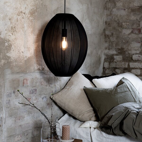 Lampada a sospensione Markslöjd, Florence, dimmerabile, Nero, Soggiorno, Tessuto / Tessile, Scandinavo